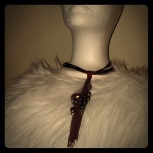 Burgundy beaded necklace